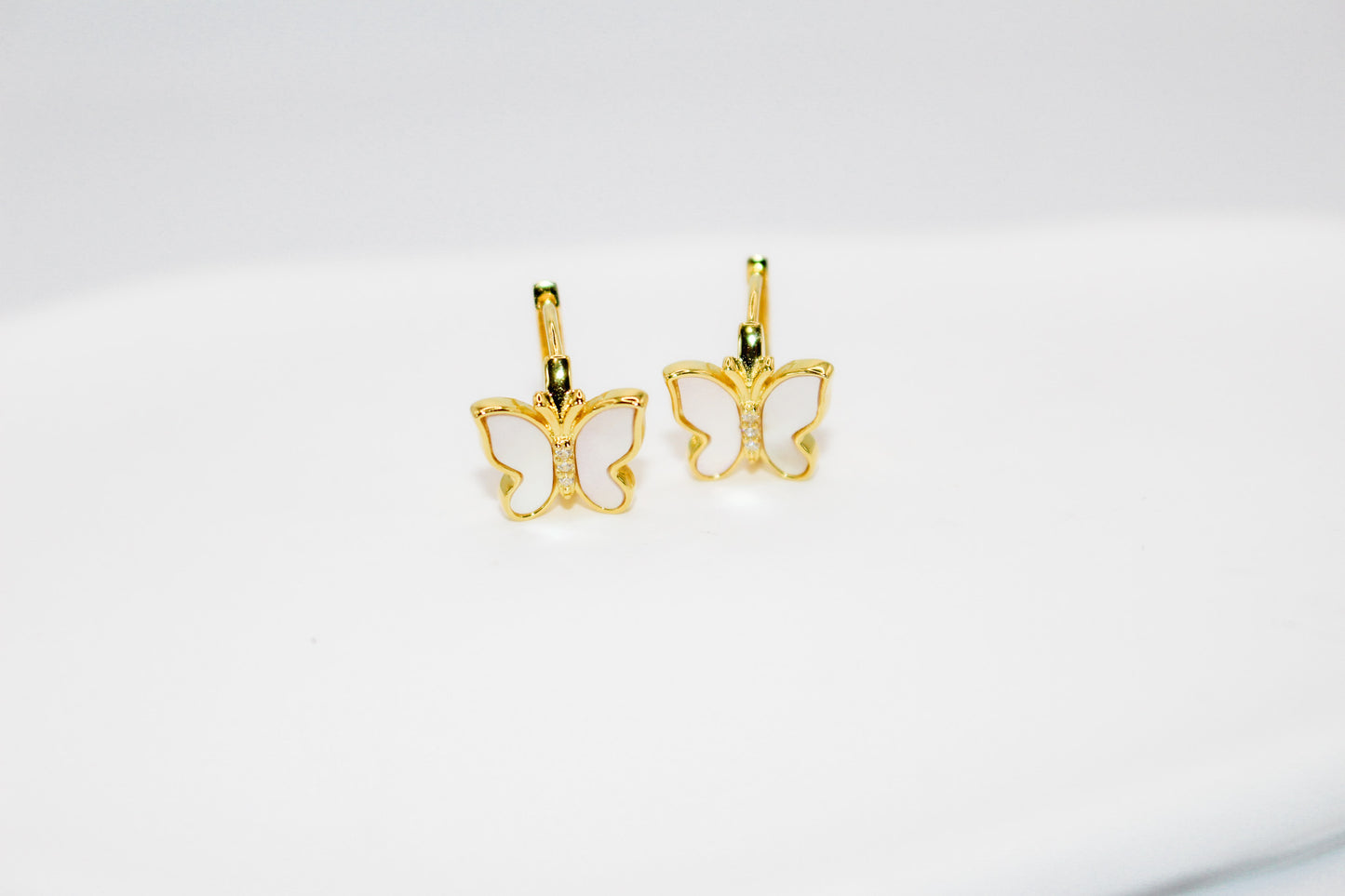 Shell Butterfly Huggy Earrings