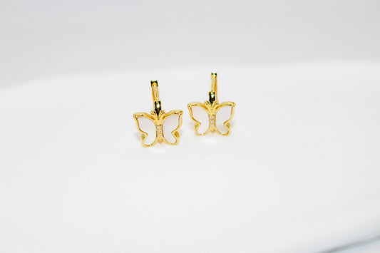 Shell Butterfly Huggy Earrings