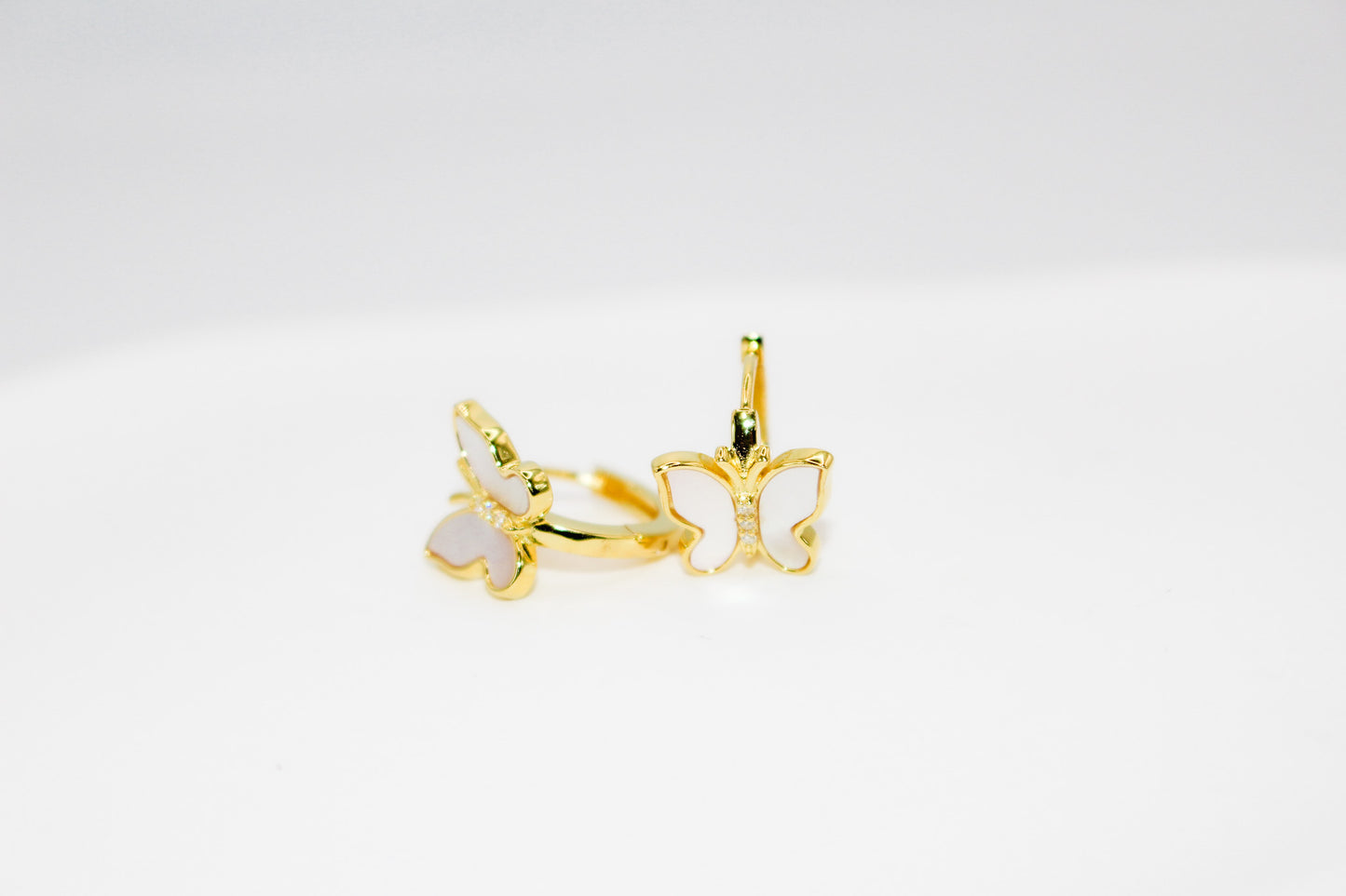 Shell Butterfly Huggy Earrings