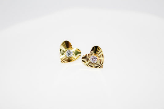 Gold Heart Studs