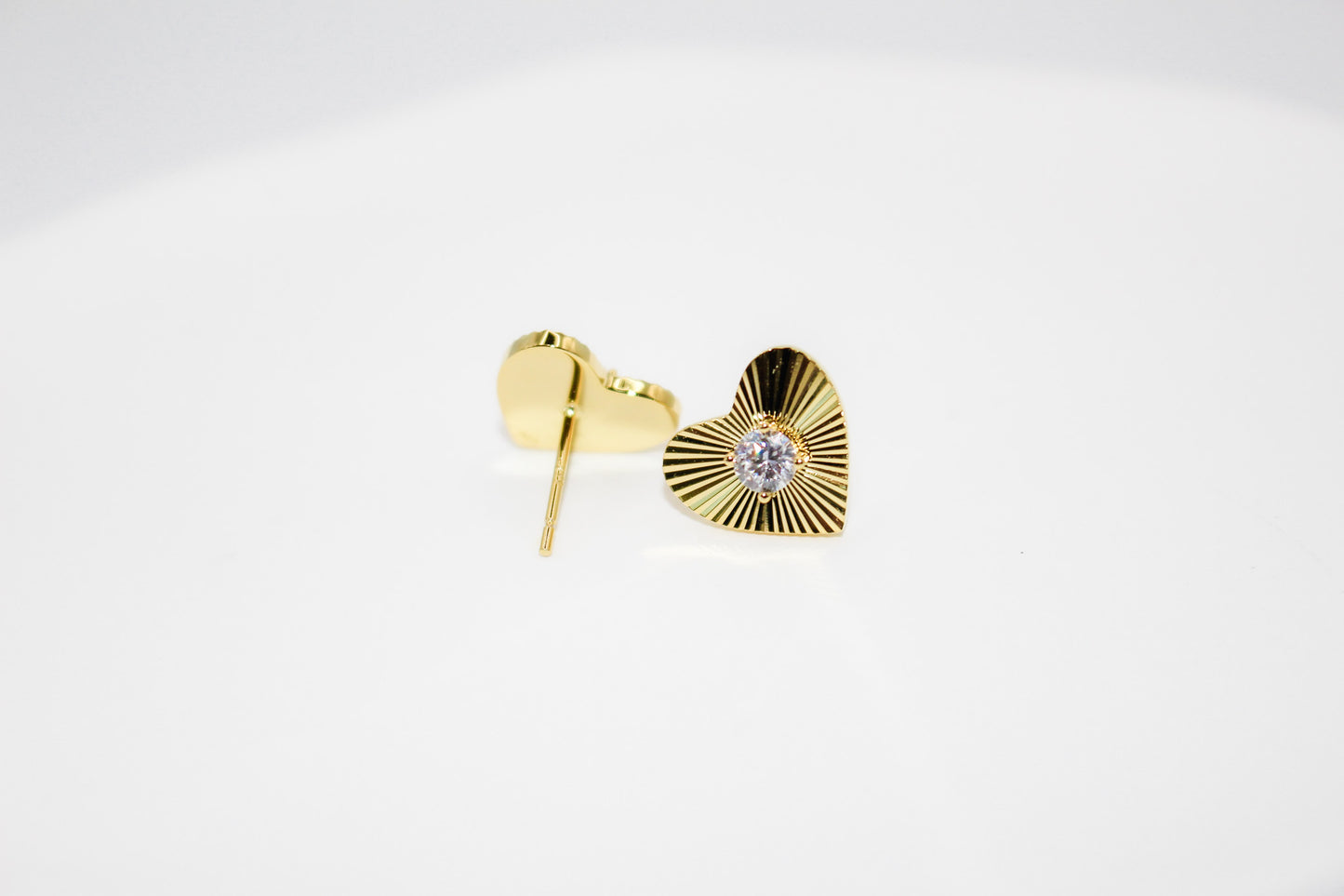 Gold Heart Studs
