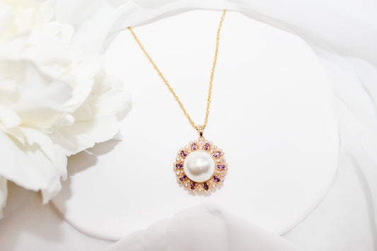 Purple Cultured Pearl Necklace