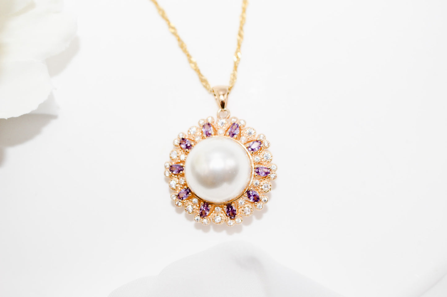 Purple Cultured Pearl Necklace