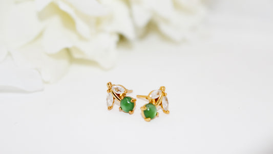 Dainty Cherry Jade Earrings