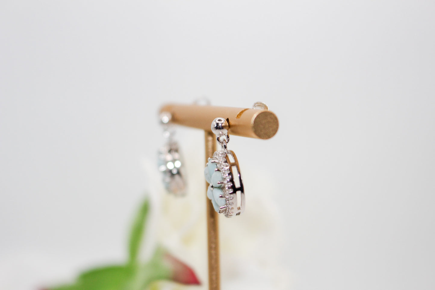 Larimar Flower Jewelry Set