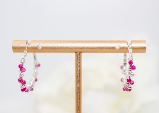 Ruby Hoop Earrings