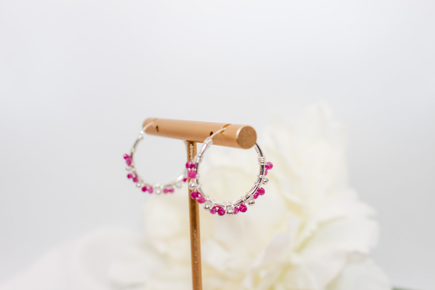 Ruby Hoop Earrings