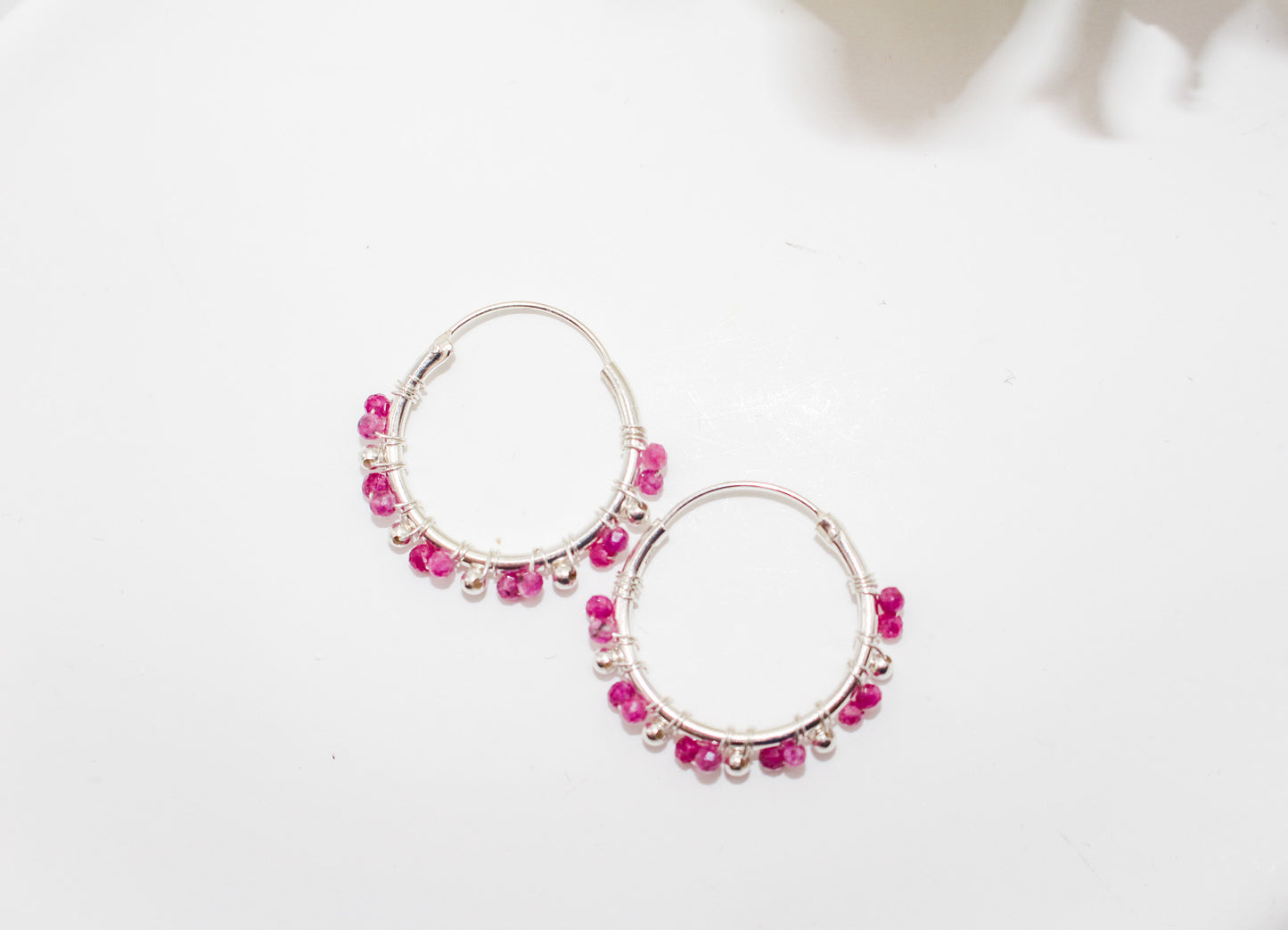 Ruby Hoop Earrings