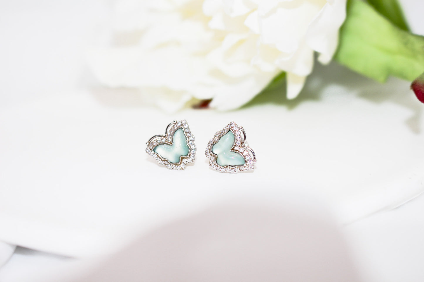 Jade Butterfly Stud Earrings