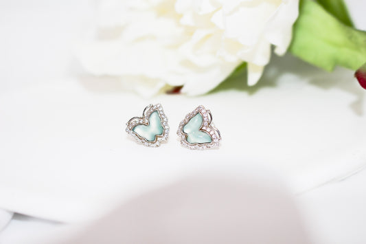 Jade Butterfly Stud Earrings
