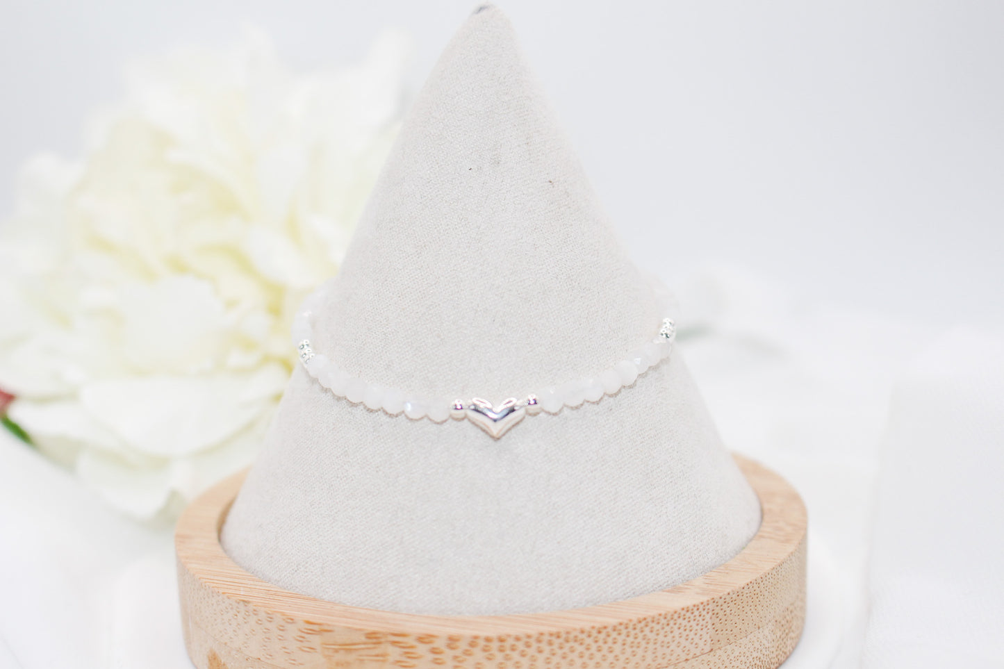 Moonstone Heart Bracelet