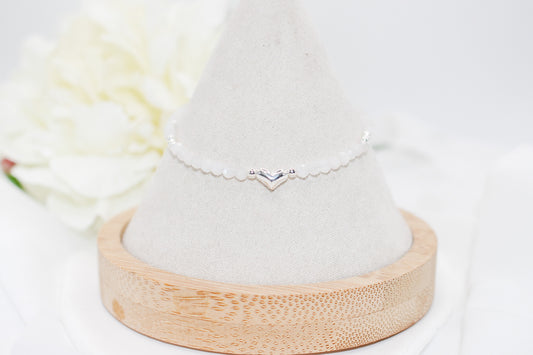 Rose Quartz Heart Bracelet