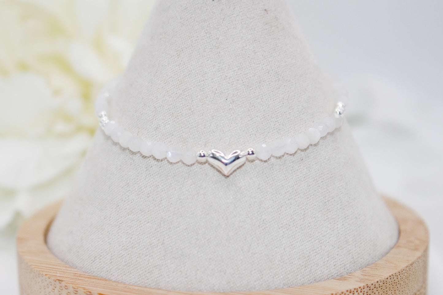 Rose Quartz Heart Bracelet