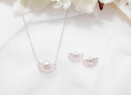 Pearl Fan Jewelry Set