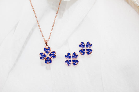 Blue Clover Jewelry Set