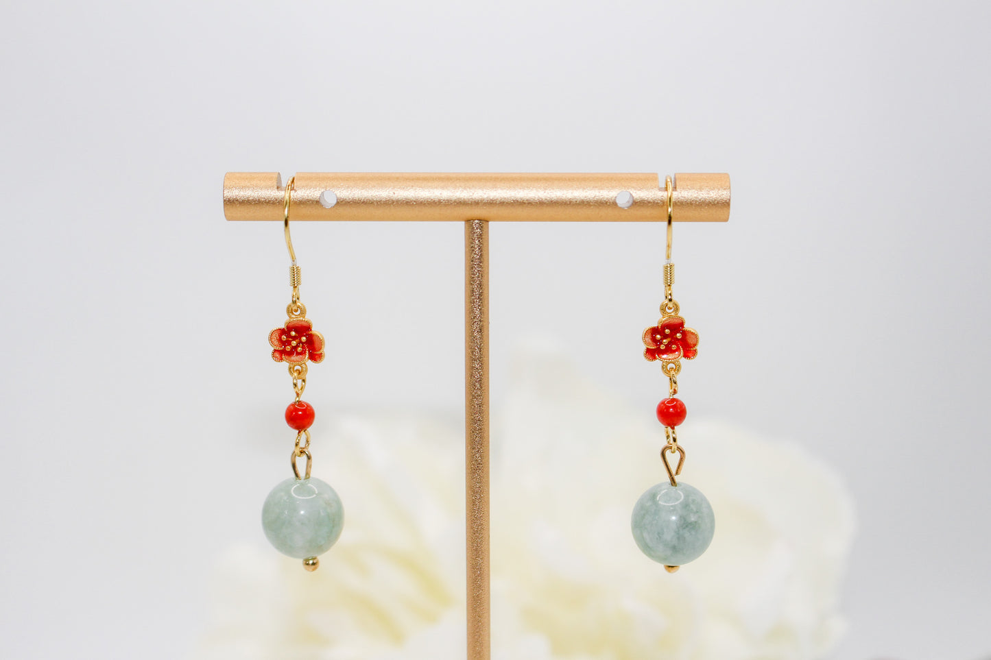 Jade Plum Blossom Earrings