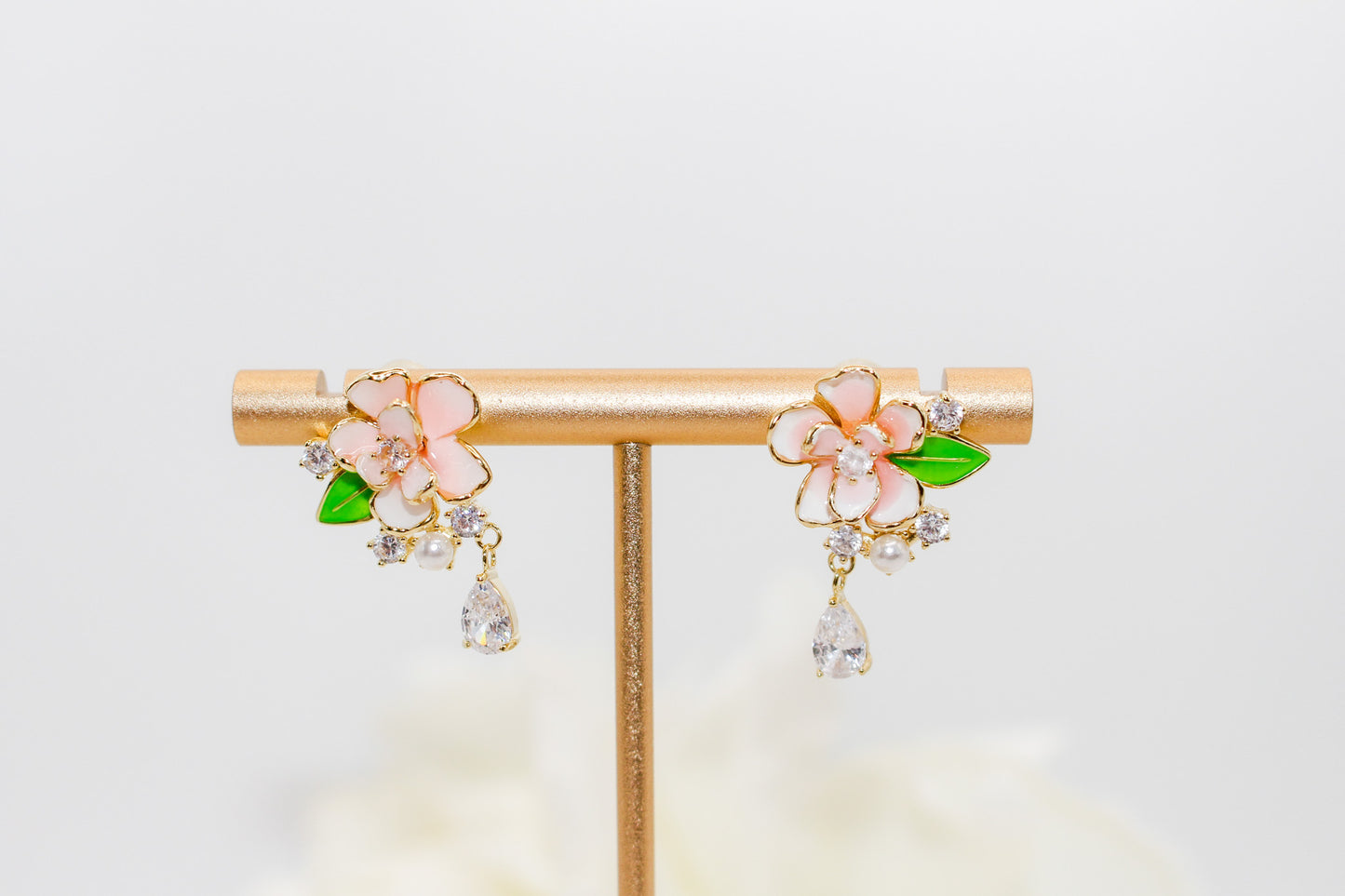 Pink Flower Jewelry Set