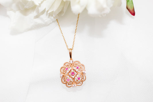 Ruby Clover Necklace