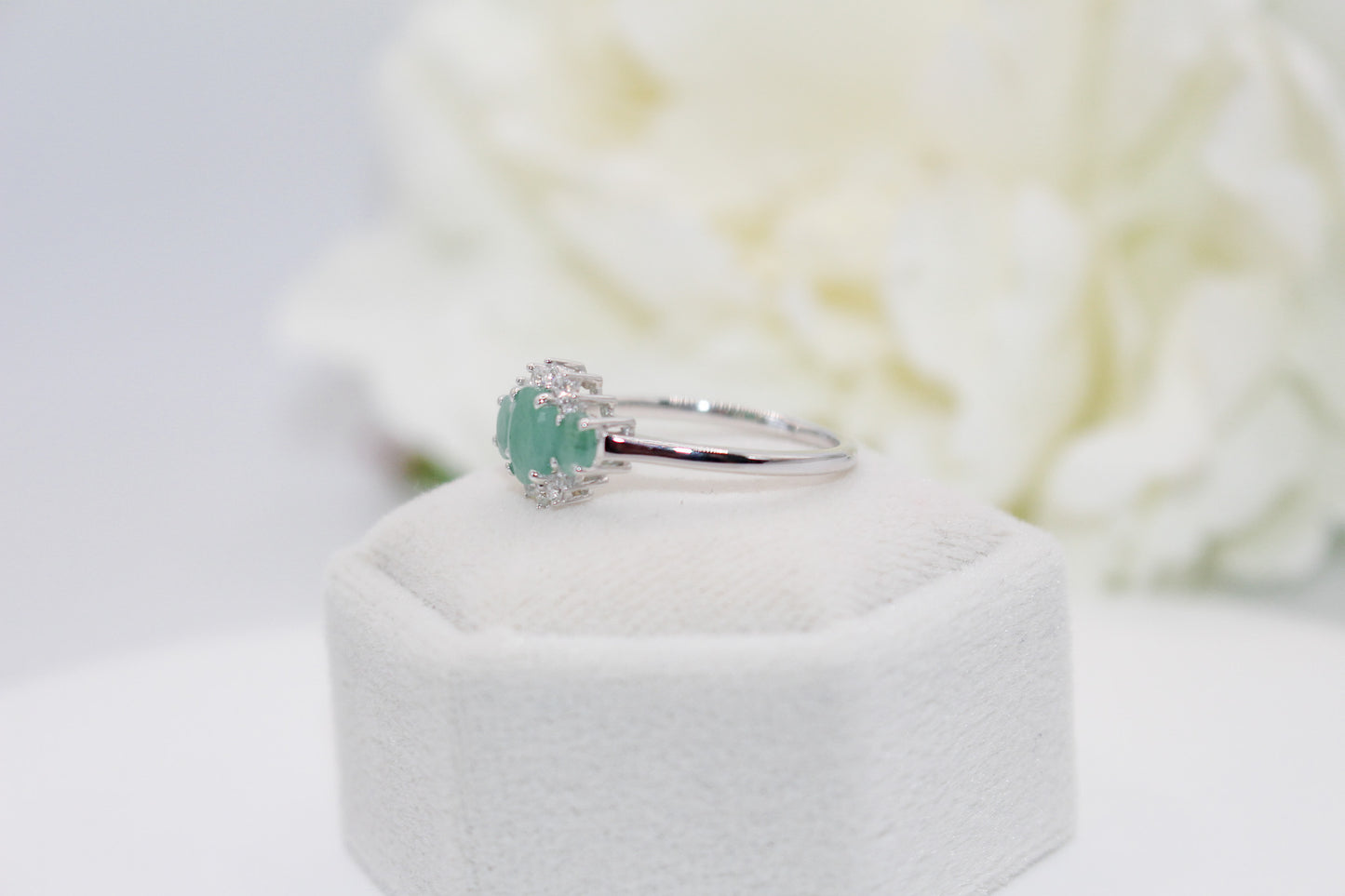 Emerald Three Stone Ring
