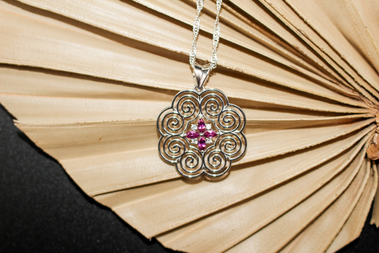 Silver Rhodolite Hmong Necklace