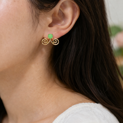 Gold Jade Hmong Earring