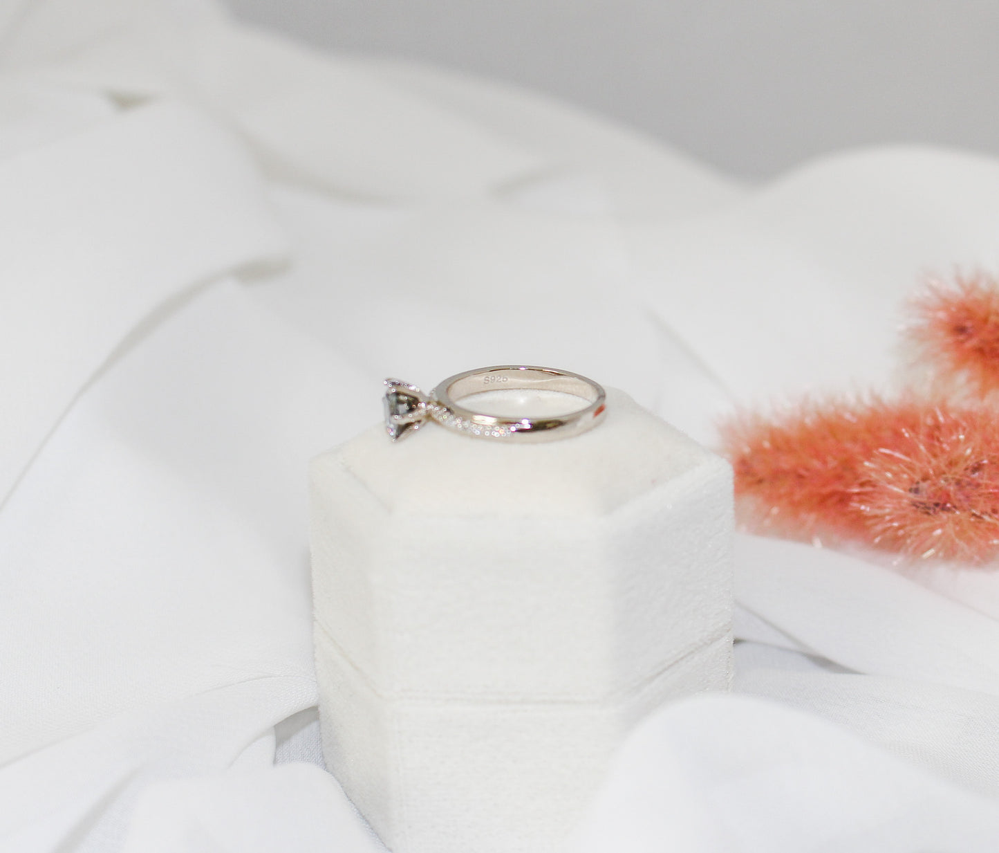 Gray Moissanite Ring