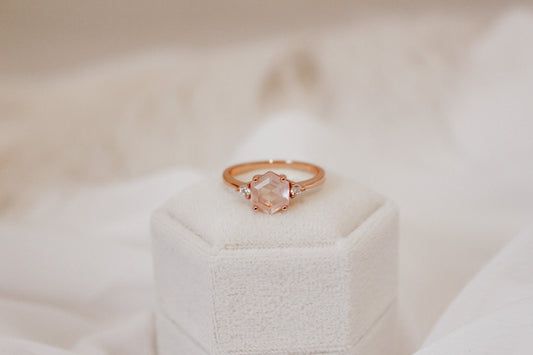 Natural Rose Quartz Ring