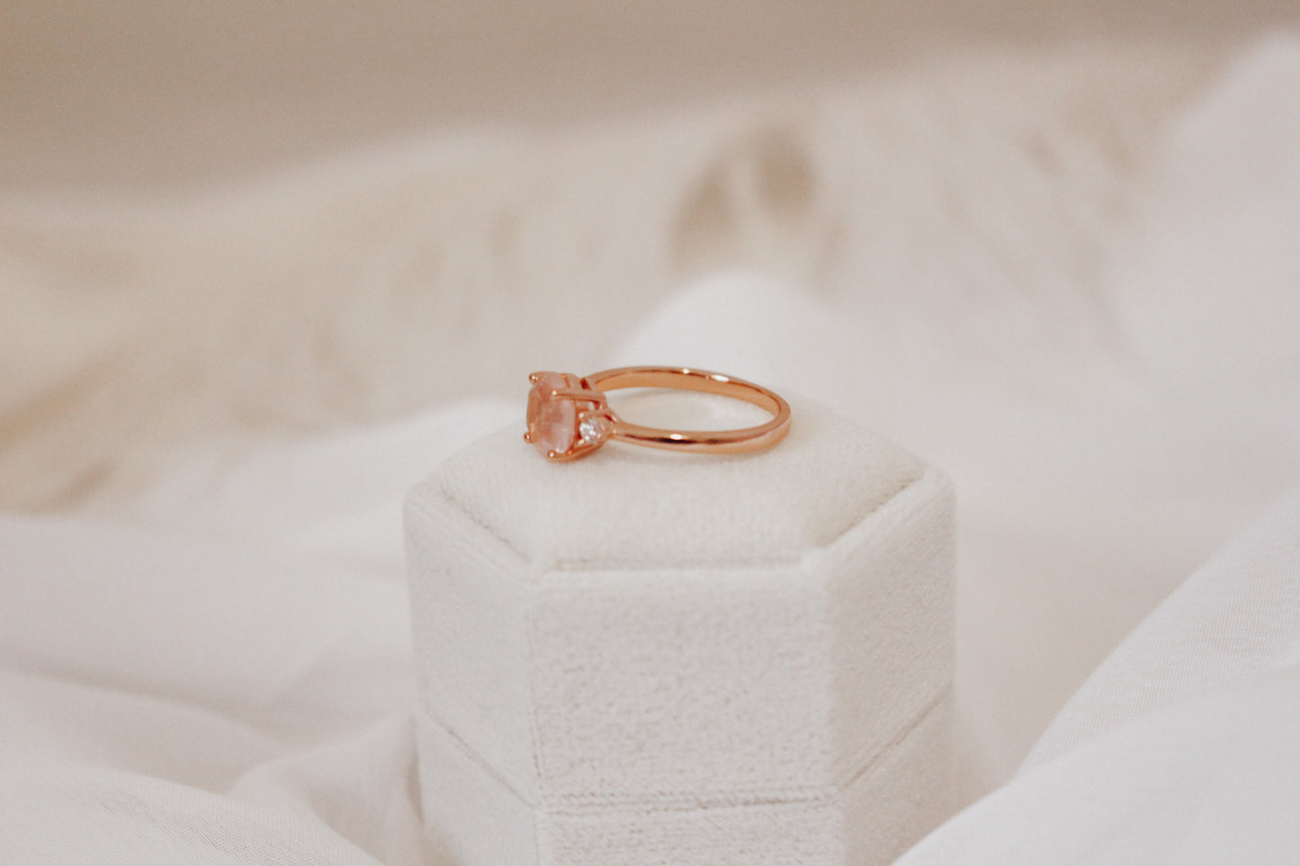 Natural Rose Quartz Ring