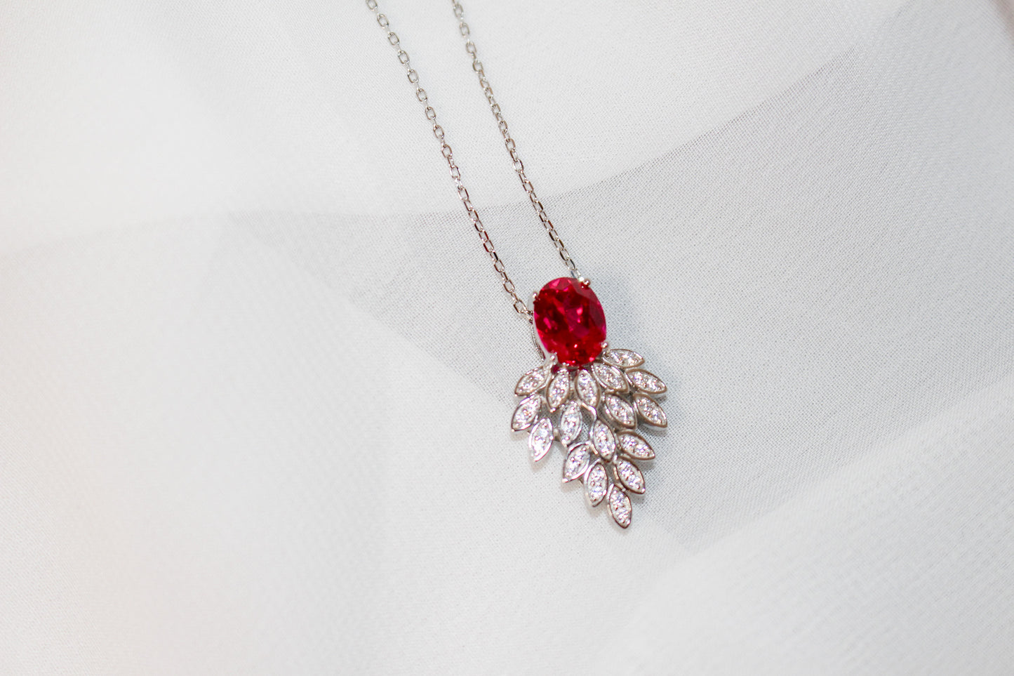 Ruby Leaf Jewelry Set