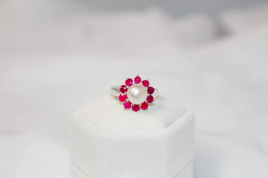 Ruby and Pearl Ring