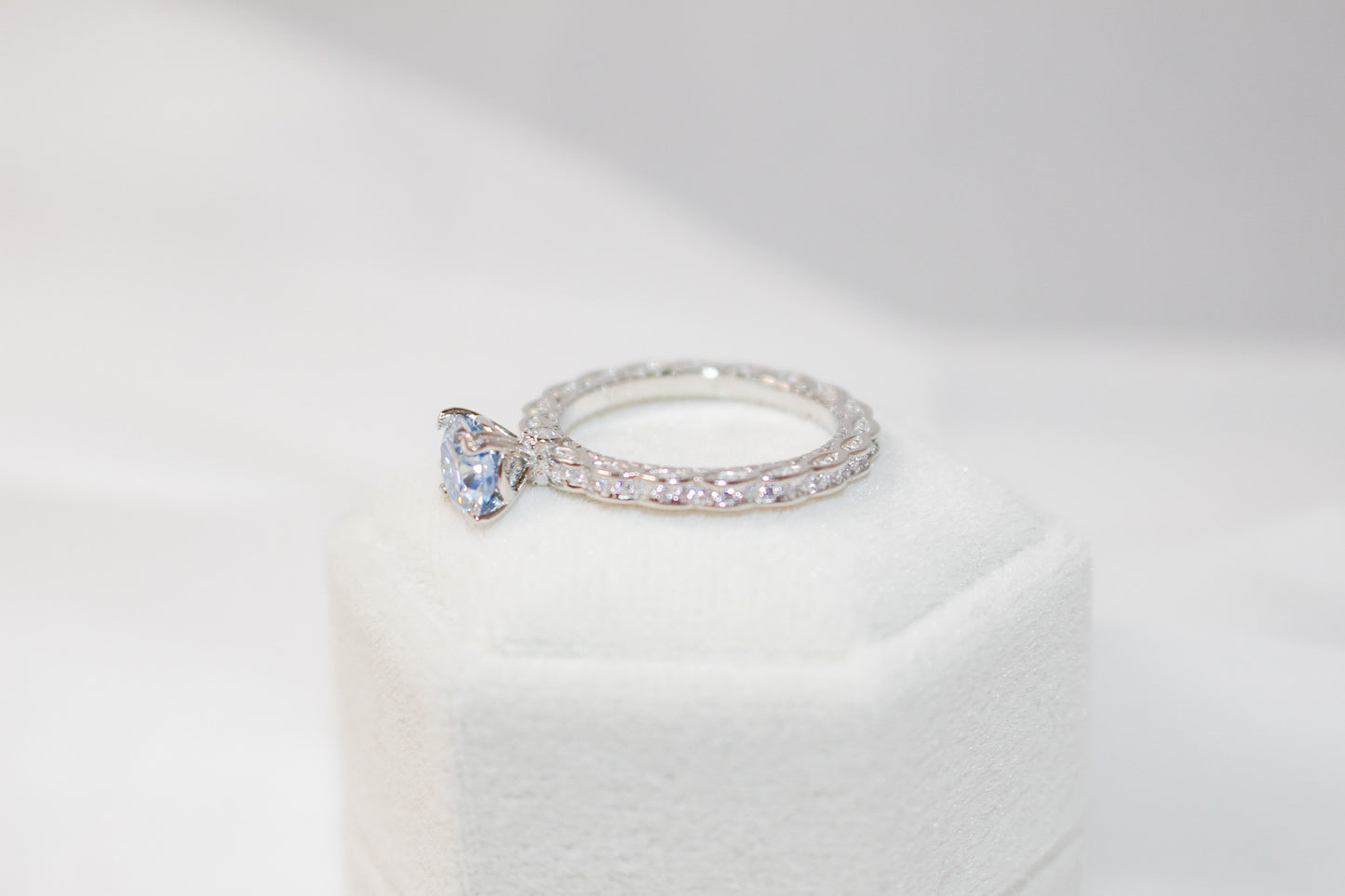 Blue Moissanite Ring