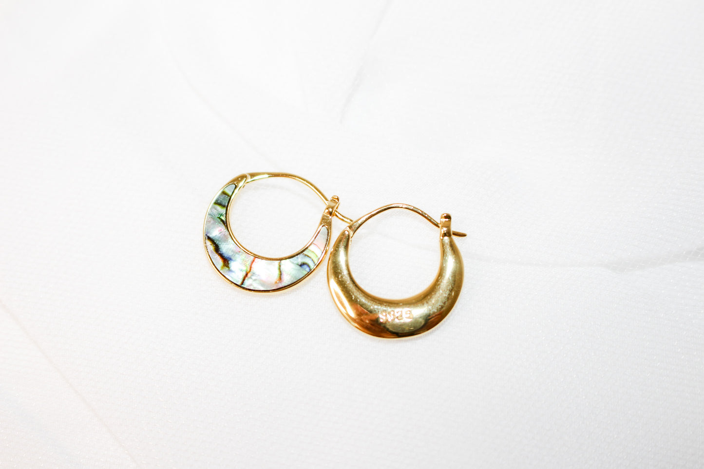 Abalone Shell Hoop Earrings