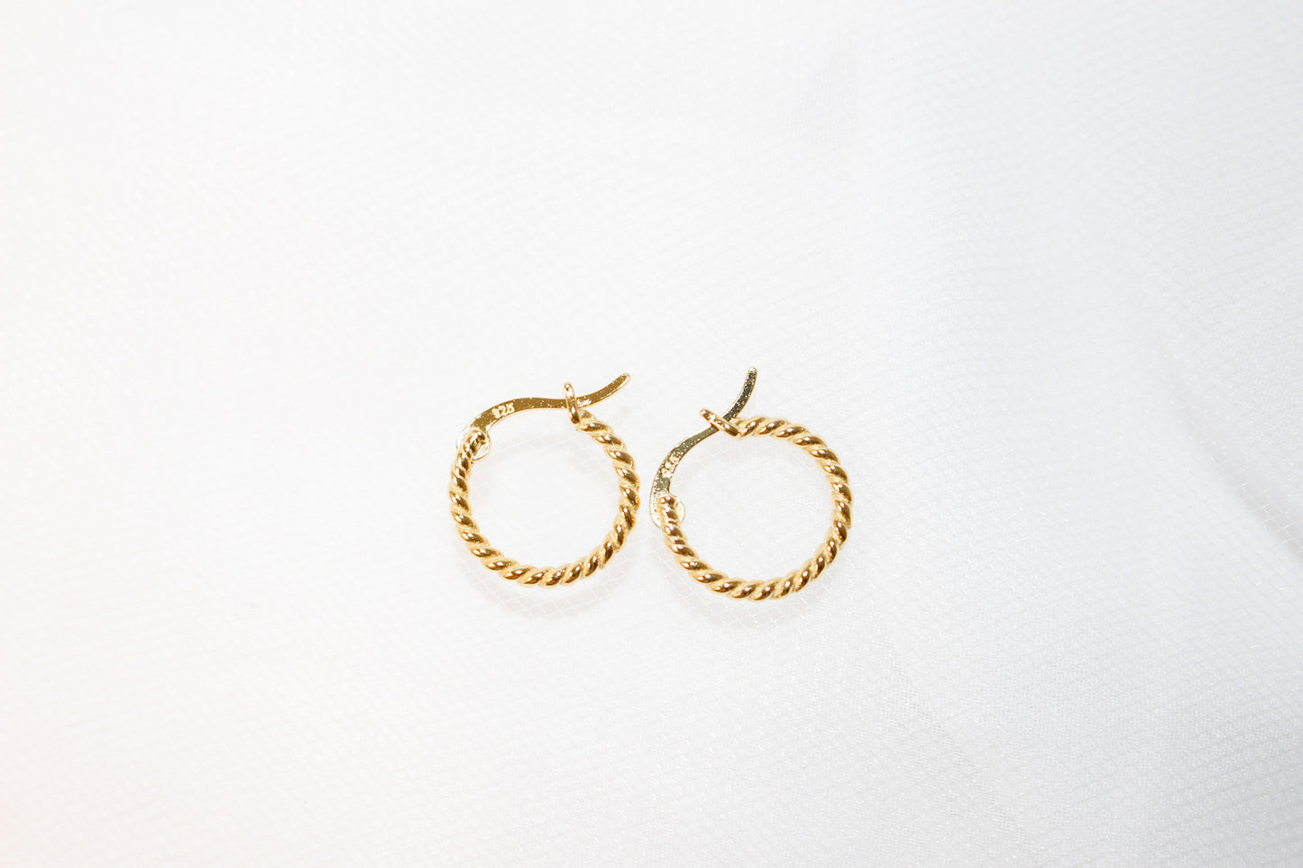 Gold Twist Huggy Earrings