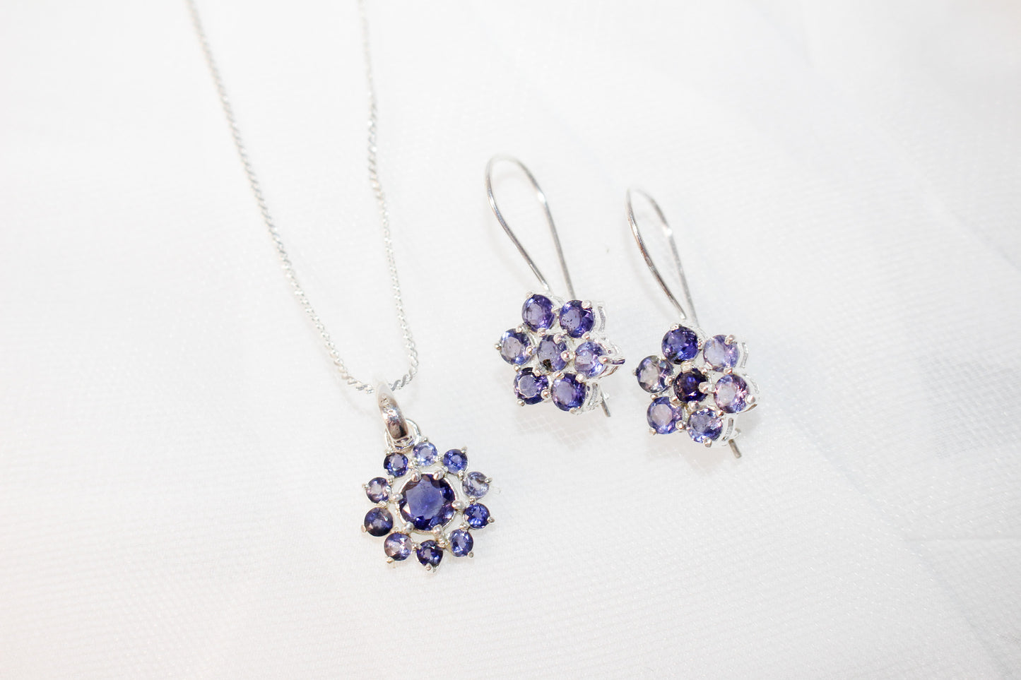 Flower Iolite Jewelry Set