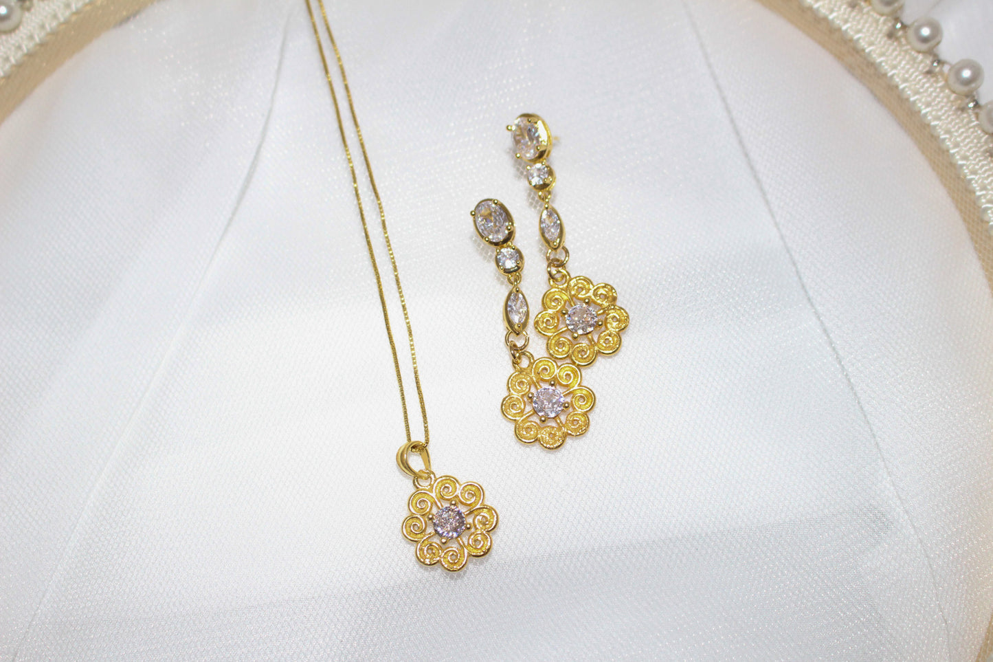 Zircon Gold Jewelry Set