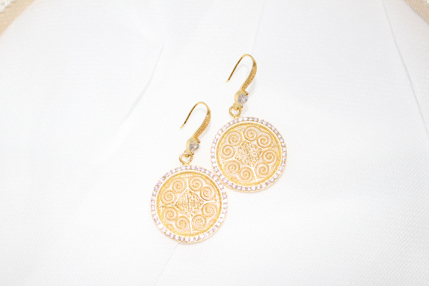 Gold Elephant Print Jewelry Set