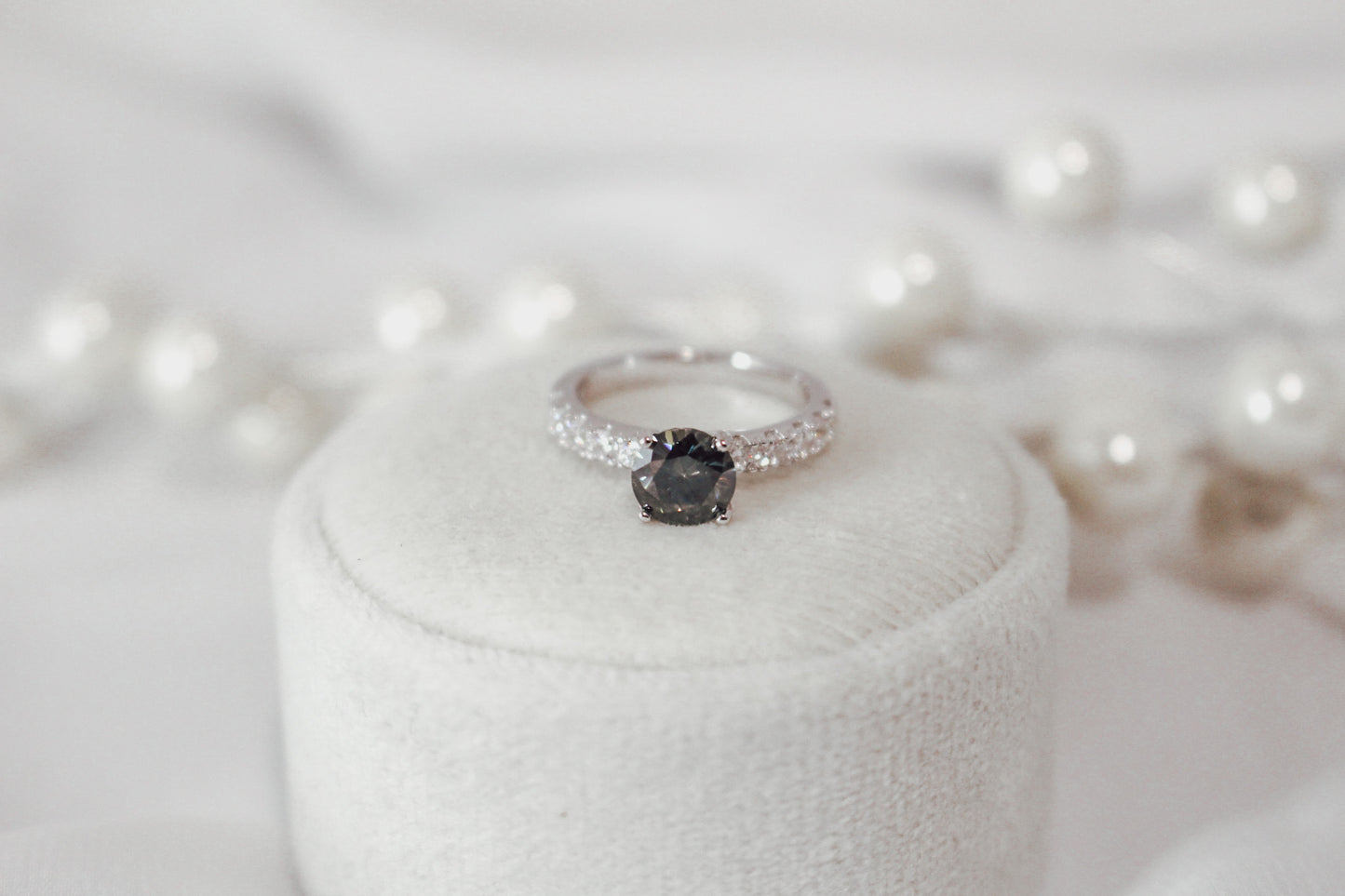 Gray Moissanite Ring