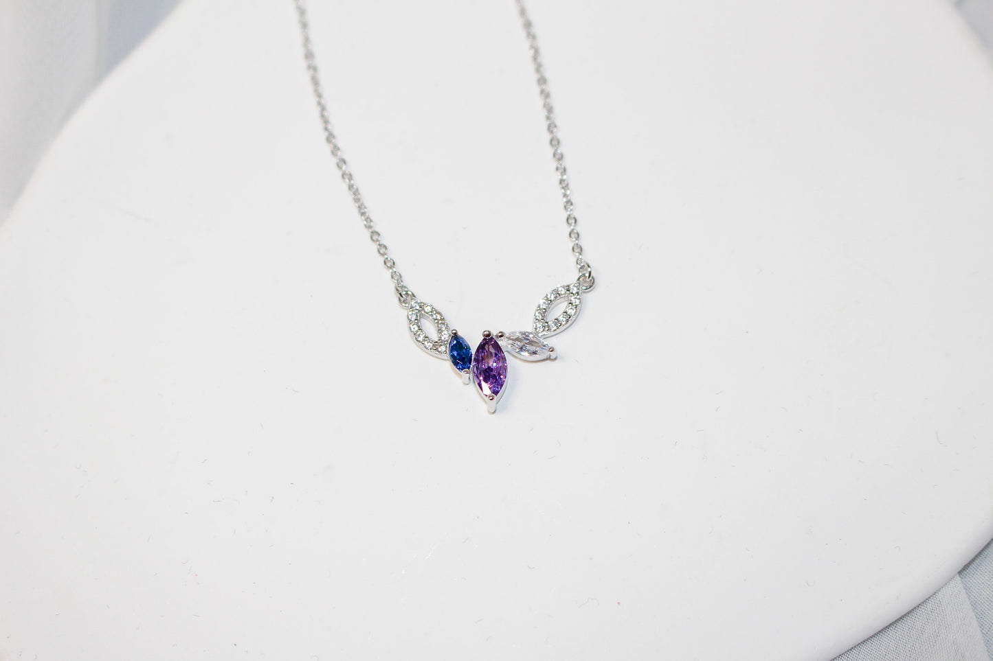 Purple and Blue Zircon Necklace