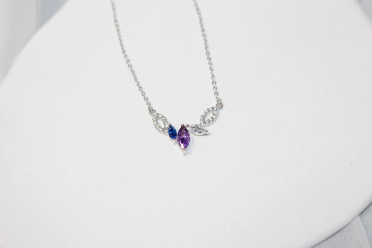 Purple and Blue Zircon Necklace