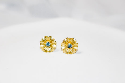 Gold Flower Earrings