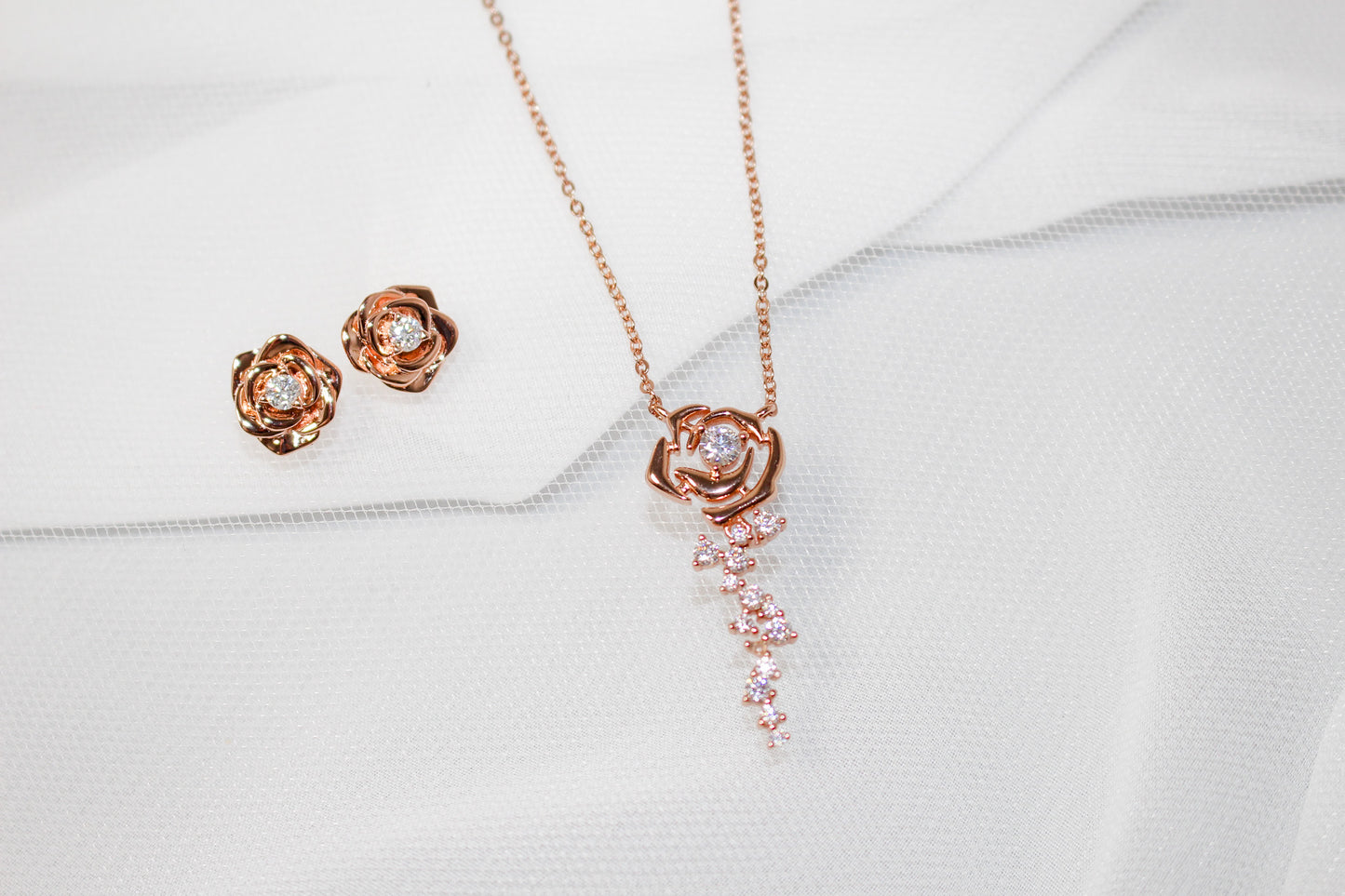 Rose Gold Moissanite Necklace