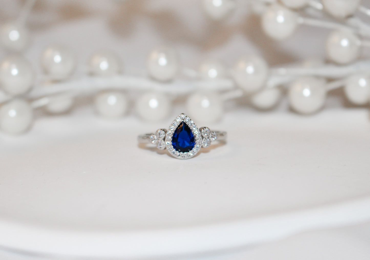 Sapphire Pear Cut Ring