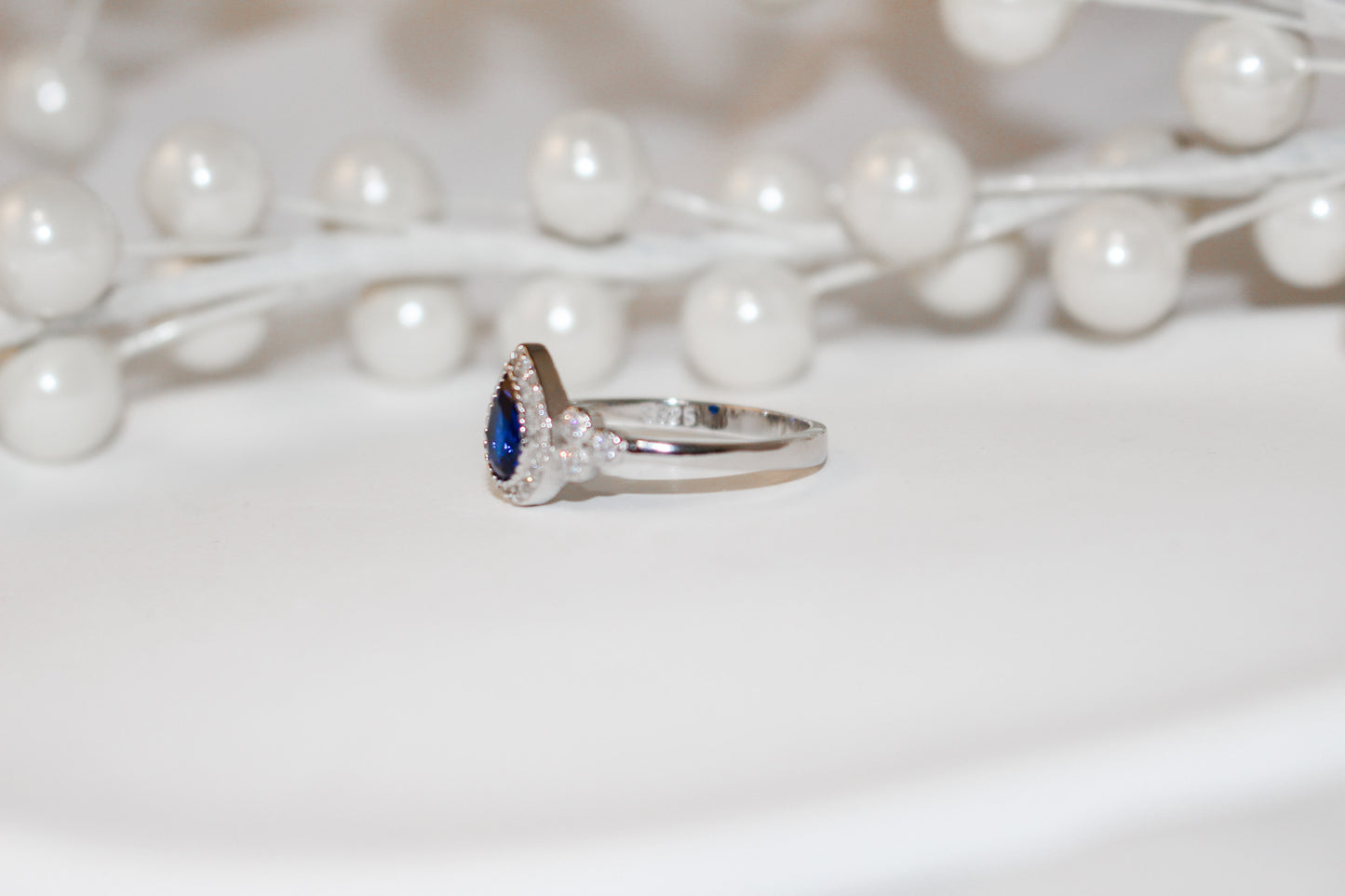 Sapphire Pear Cut Ring