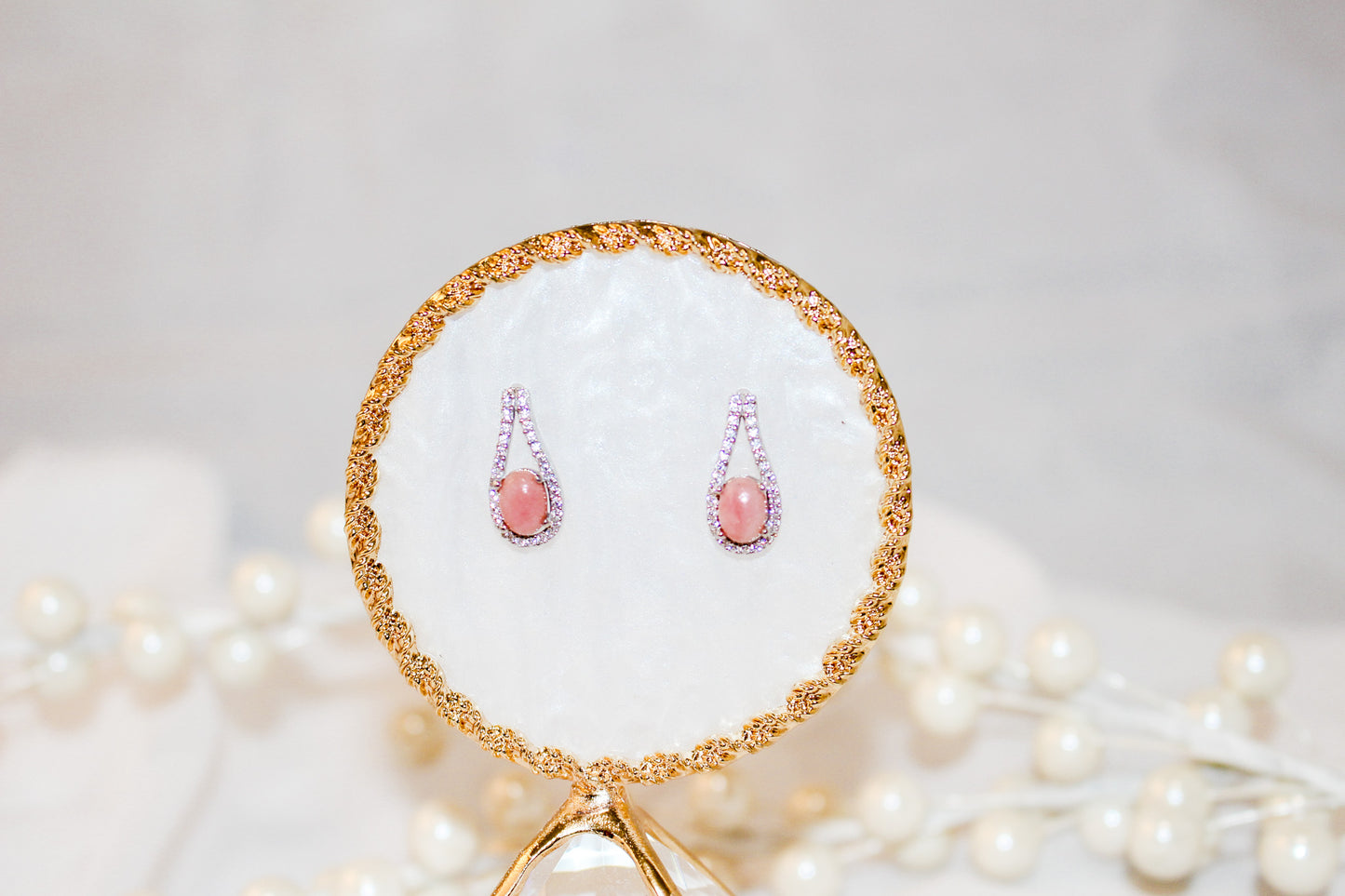 Pink Opal Earrings