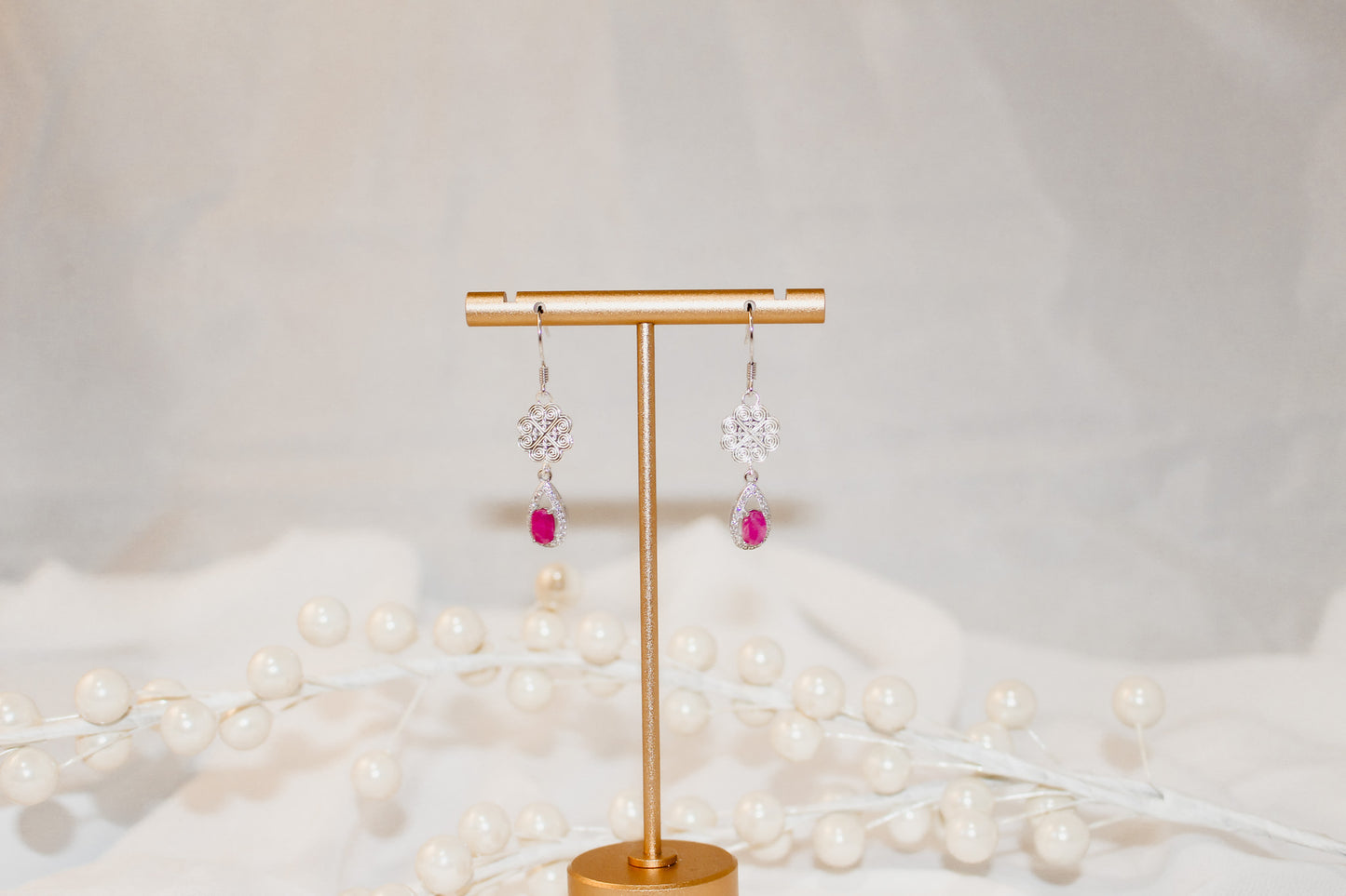 Ruby Hmong Earrings