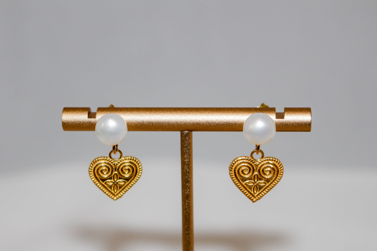 Pearl Heart Earrings