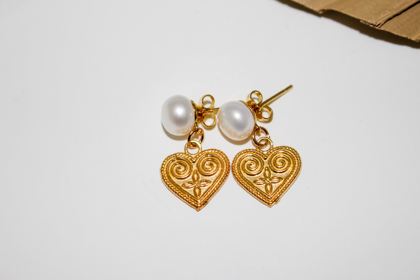 Pearl Heart Earrings