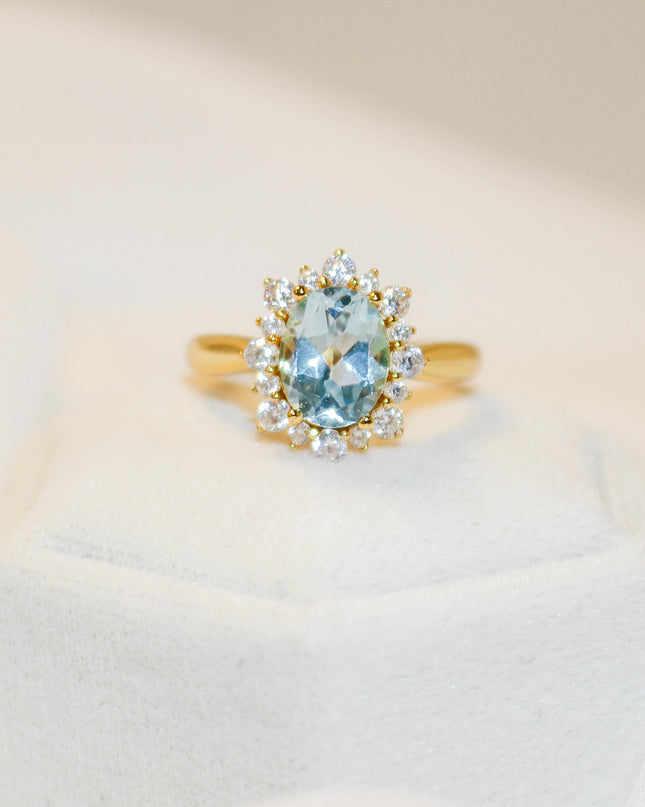 Blue Topaz Sun Ring