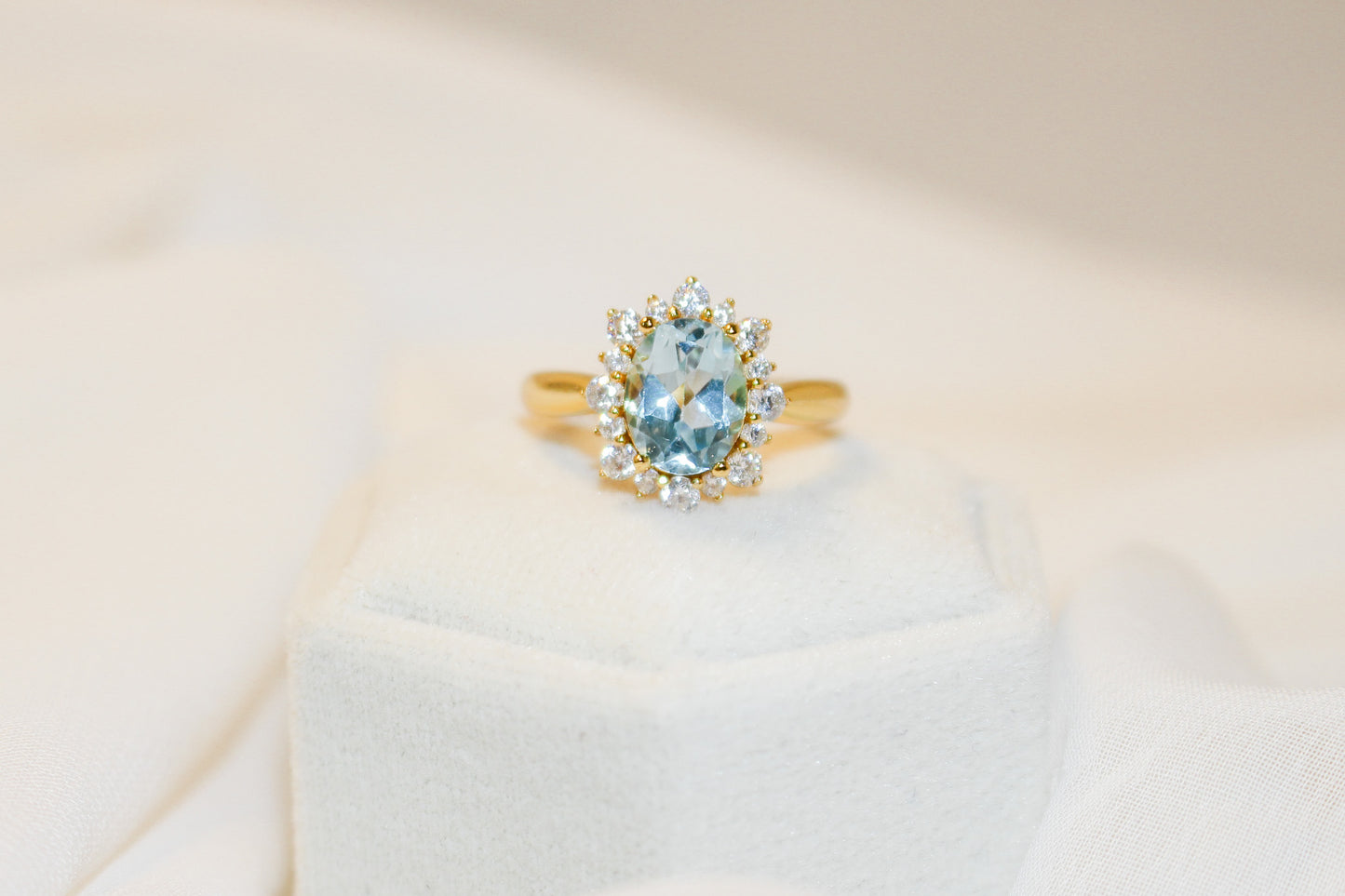 Blue Topaz Sun Ring