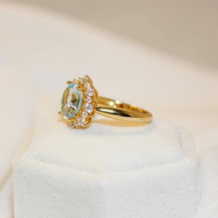 Blue Topaz Sun Ring